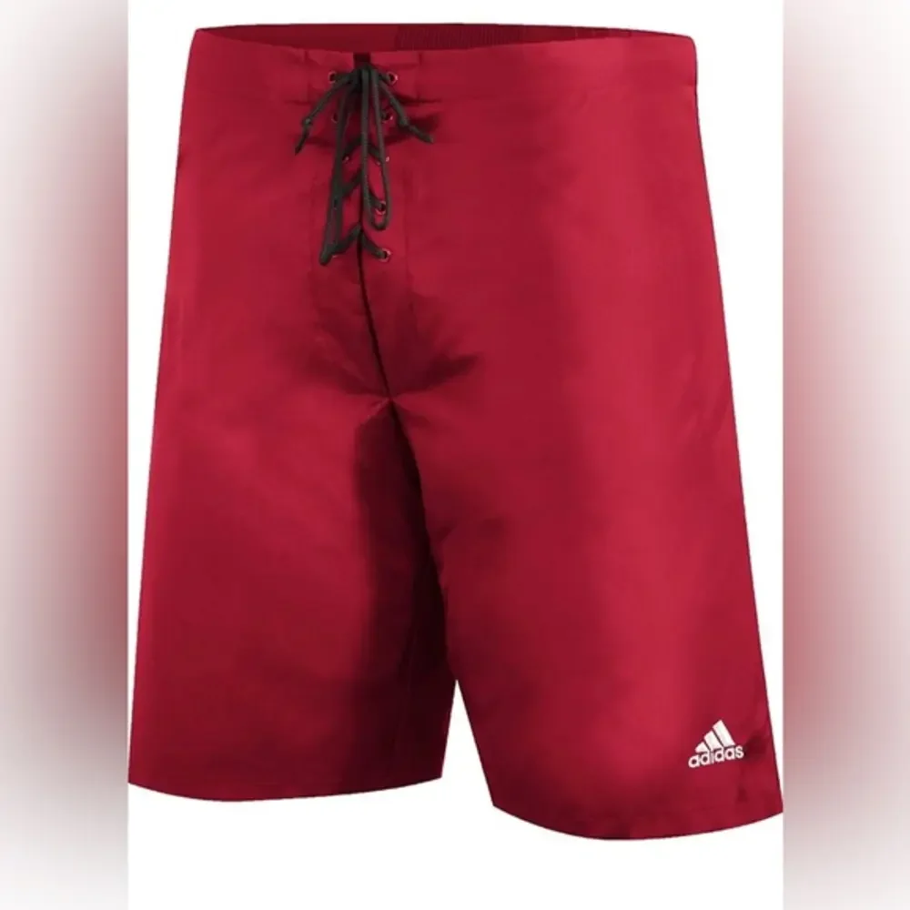 Adidas Men Red Lace Up Front Athletic‎ Hockey Shorts Sz XL